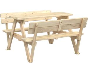 vidaXL Table de pique-nique pour 4 enfants avec trou pour parapluie Sapin massif