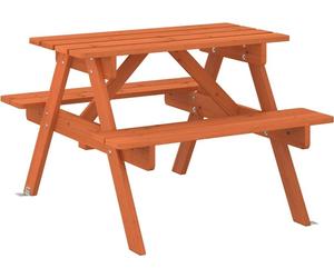 vidaXL Table de pique-nique pour 4 enfants avec trou pour parapluie Sapin massif
