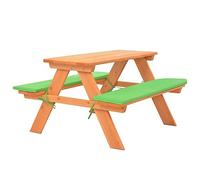 vidaXL Table de Pique-Nique pour Enfants avec Bancs Salon de Jardin Meuble de Patio Mobilier de Terrasse Table de Camping Extérieur