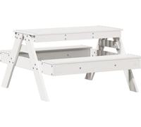 vidaXL Table de pique-nique pour enfants 88x97x52 cm Pin massif Blanc