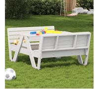 vidaXL Table de pique-nique pour enfants blanche 88x122x58 cm pin massif