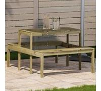 vidaXL Table de pique-nique rectangulaire 110x134x75 cm Bois de pin imprégné