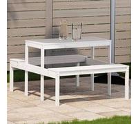 vidaXL Table de Pique-nique, Table à Manger Rectangulaire, Meuble de Camping Jardin Terrasse Patio Extérieur, Moderne, Blanc 832558 Blanc G