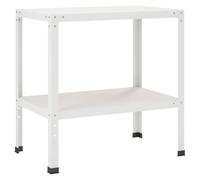 vidaXL Table de rempotage 60 x 50 x 80 cm Acier Enduit de Poudre Blanc