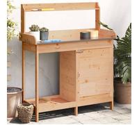 vidaXL Table à plantes avec armoire Marron 110,5x45x124,5cm Sapin massif