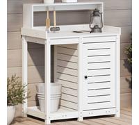 vidaXL Table de rempotage avec étagères blanc bois massif de pin