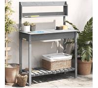 vidaXL Table à plantes avec lavabo 147,5x44x139,5 cm Sapin massif