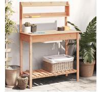vidaXL Table à plantes avec lavabo 147,5x44x139,5 cm Sapin massif