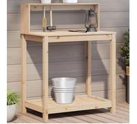 vidaXL Table à plantes avec étagères 82,5x50x109,5 cm Pin massif
