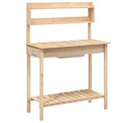 vidaXL Table de rempotage et évier 147,5x44x139,5 cm Bois Massif Sapin