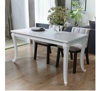 VIDAXL Table à manger haute brillance - Blanc