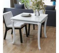 vidaXL Table à manger 80x80x76 cm blanc brillant