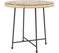 vidaXL Table de salle à manger Ø80 cm en verre trempé et acier