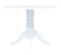 vidaXL Table de salle à manger 106 cm Bois d'hévéa massif Blanc