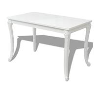 vidaXL Table de Salle à Manger Cuisine Blanc Haute Brillance Table de Cuisine