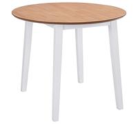 vidaXL Table de Salle à Manger Ronde à Abattant Table à Dîner Table de Repas Table de Cuisine Meuble de Cuisine Maison Intérieur MDF Blanc