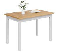 vidaXL Table de Salle à Manger/Table de Repas EKAI Blanc, Table rectangulaire en pin, Style Rustique, Surface Moderne, décor Urbain, Un Charme Unique