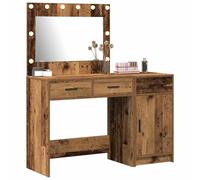 vidaXL Table de Toilette avec tiroir 2 pcs Marron Bois d'ingénierie, Chambre Moderne avec Table de Maquillage rectangulaire, Rangement Pratique, Meuble Robuste et organisé