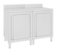 vidaXL Table de Travail Commerciale avec Armoire 120x60x96 cm INOX