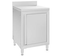 vidaXL Table de Travail Commerciale avec Armoire 60x60x96 cm INOX