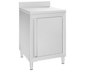 vidaXL Table de Travail Commerciale avec Armoire 60x60x96 cm INOX