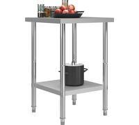 vidaXL Table de travail de cuisine 60 x 60 x 85 cm acier inoxydable