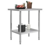 vidaXL Table de travail de cuisine 80 x 60 x 85 cm acier inoxydable
