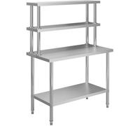 vidaXL Table de travail de cuisine avec étagère 120x60x150 cm Inox