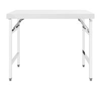 vidaXL Table de travail de cuisine pliante 100x60x80 cm inox