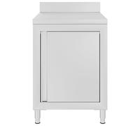 vidaXL Table de travail gastro avec armoire 60x60x96 cm acier inoxydable