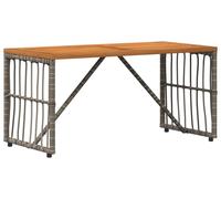 vidaXL Table d'extérieur Gris 80 x 40 x 40 cm Acier et rotin synthétique