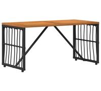 vidaXL Table d'extérieur noire 80 x 40 x 40 cm en acier et rotin synthétique