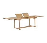 Table extensible de jardin 180-280x100x75 cm Teck solide
