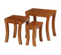 vidaXL Table gigogne 3 pcs Bois massif d'acacia 50x35x50 cm Marron