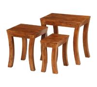 VIDAXL Table gigogne Bois massif d'acacia - Set de 3