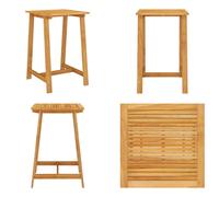 vidaXL Table haute de jardin 70 x 70 x 104 cm en bois massif d'acacia - Table haute de jardin - Tables hautes de jardin - Table haute en bois - Tables hautes en bois