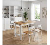 VidaXL Table haute EKAI Blanc 112 x 70 x 91 cm Bois de pin massif