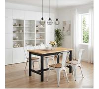 vidaXL Table Haute EKAI Noir 112 x 70 x 91 cm Bois de pin Massif