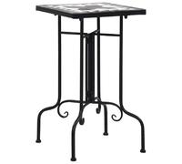 vidaXL Table mosaïque Céramique 35x35x56 cm - Noir & Blanc