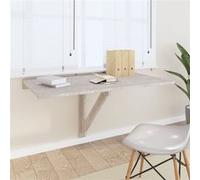 Table Murale Pliable - VIDAXL - 100x60 cm - Bois d'Ingénierie - Gris Béton - Design Contemporain