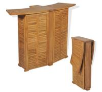 vidaXL Table pliable de bar 155x53x105 cm Bois de teck solide