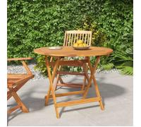 vidaXL Table de jardin pliante Ø 90x75 cm bois massif acacia