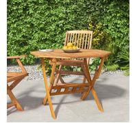 vidaXL Table de jardin pliante 90x75 cm en bois massif d'acacia