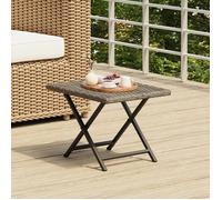 vidaXL Table pliable gris 45x35x32 cm résine tressée 362252