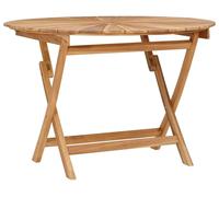 vidaXL Table de jardin pliante ronde Ø 110 x 75 cm en teck massif couleur naturelle