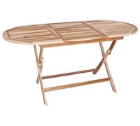 vidaXL Table pliante de jardin, bois massif teck, dimensions : 160 x 80 x 76 cm