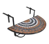 vidaXL Table Suspendue de Balcon Terre Cuite et Blanc Mosaïque
