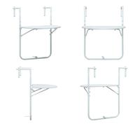 vidaXL Table suspendue pour balcon blanche 60 x 64 x 83,5 cm Plastique aspect rotin - Table de balcon - Tables de balcon - Table d'extérieur - Tables d'extérieur