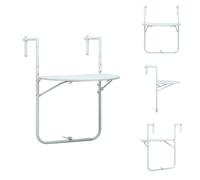 vidaXL Table suspendue pour balcon blanche 60 x 64 x 83,5 cm Plastique aspect rotin - Tables de jardin