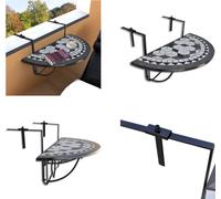 vidaXL Table suspendue pour balcon Mosaïque noir et blanc - Table de balcon - Tables de balcon - Table d'appoint - Tables d'appoint